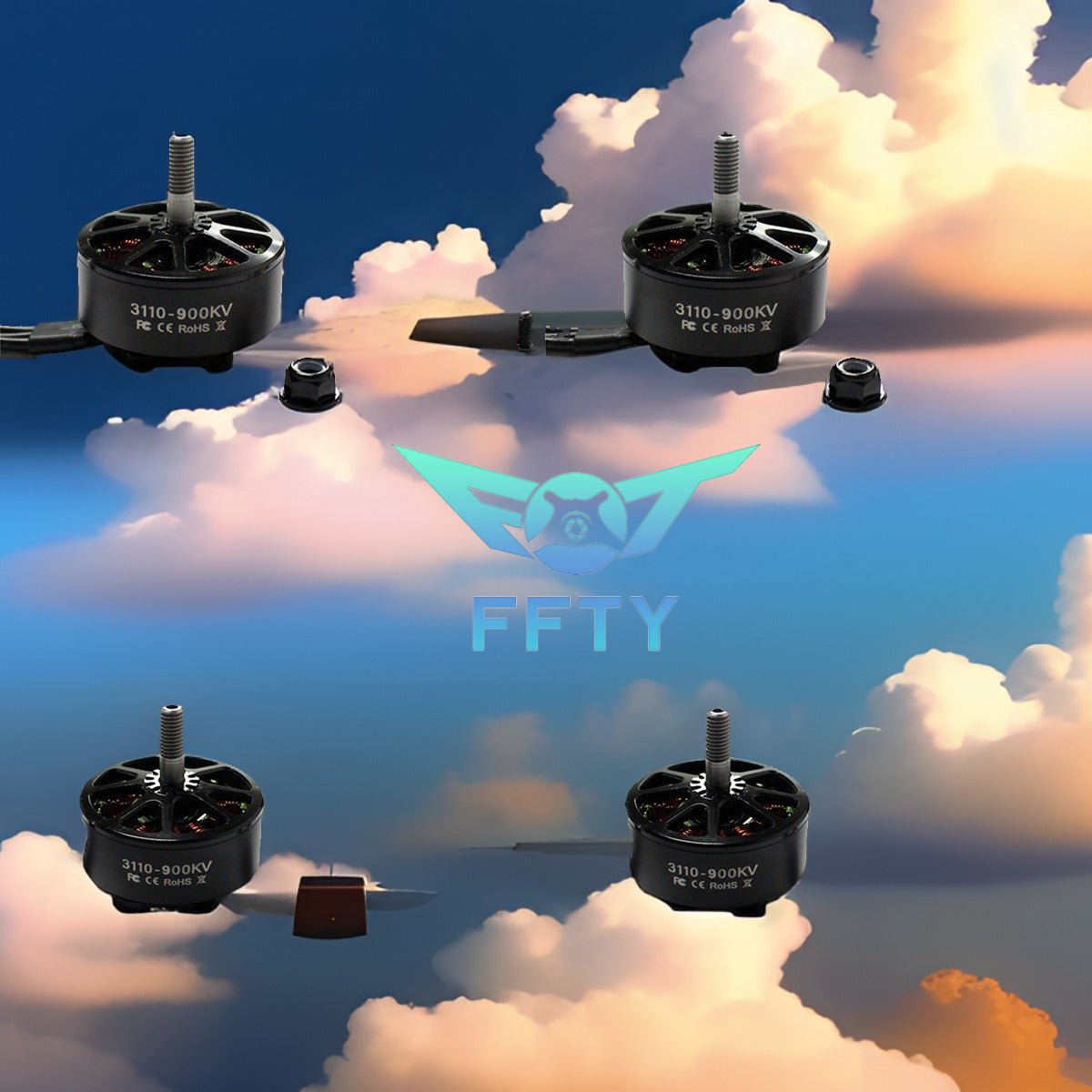 FT3110 900KV 4-6S brushless motor, suitable for 6-9 inch props, compatible with RC drones in FPV competitions