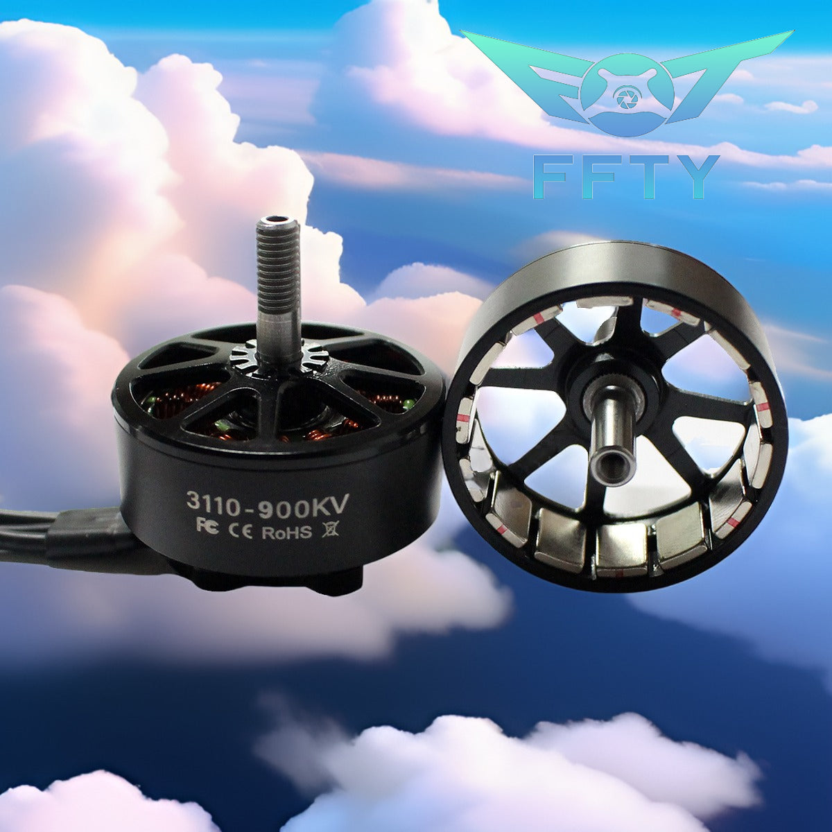 FT3110 900KV 4-6S brushless motor, suitable for 6-9 inch props, compatible with RC drones in FPV competitions