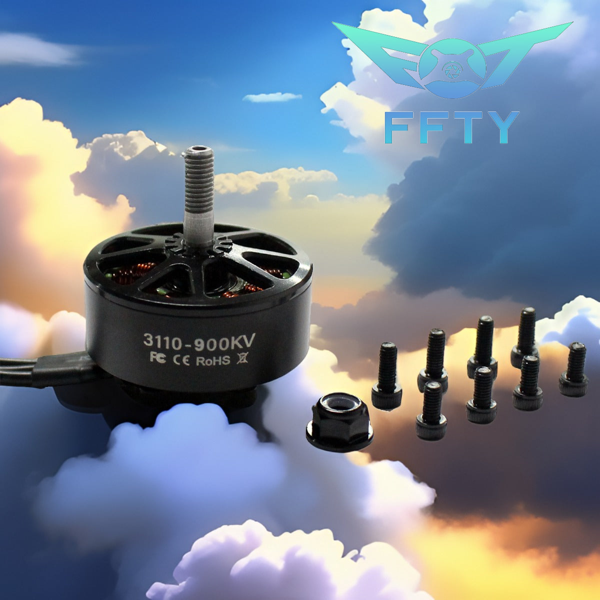 FT3110 900KV 4-6S brushless motor, suitable for 6-9 inch props, compatible with RC drones in FPV competitions