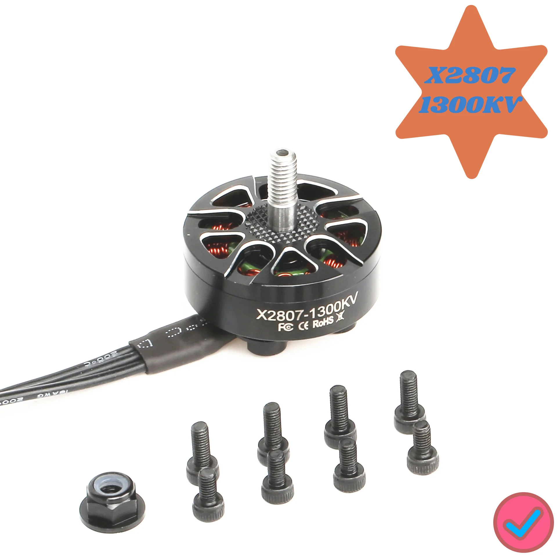 FT2807 1300KV 6S brushless motor, suitable for FPV Freestyle Mark4 7-inch remote LR7 drone model