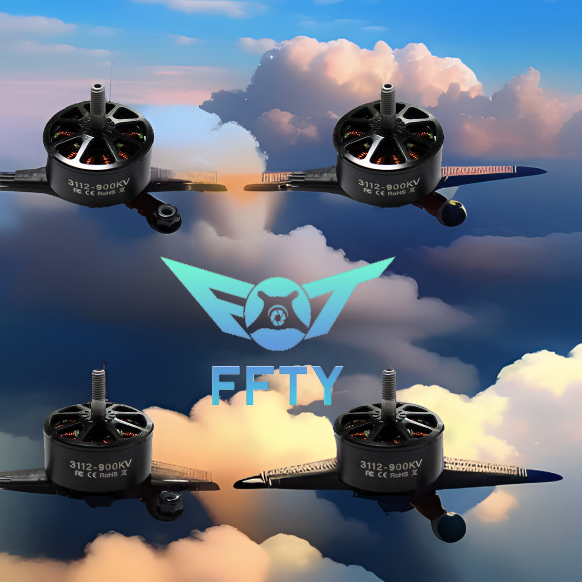 FT3112 900KV 3-6S brushless motor, compatible with racing FPV and 10 inch remote drone